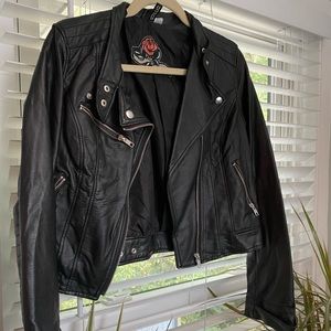 Cropped pleather jacket